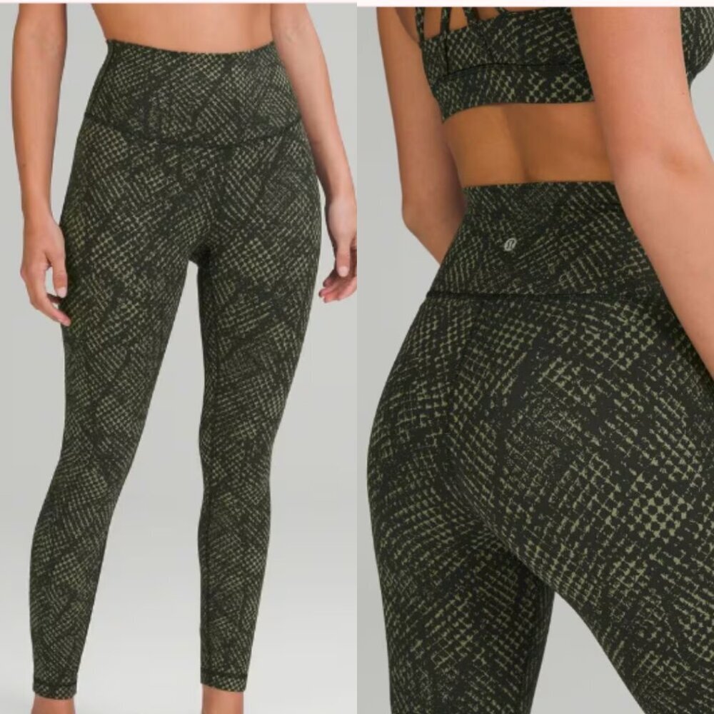 lululemon athletica High-Rise Printed Leggings in Olive/Black